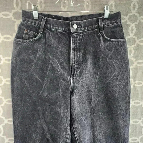 Vintage Gitano 100% Cotton Black Tapered Leg High Rise Women's Jeans 16 - Picture 3 of 8